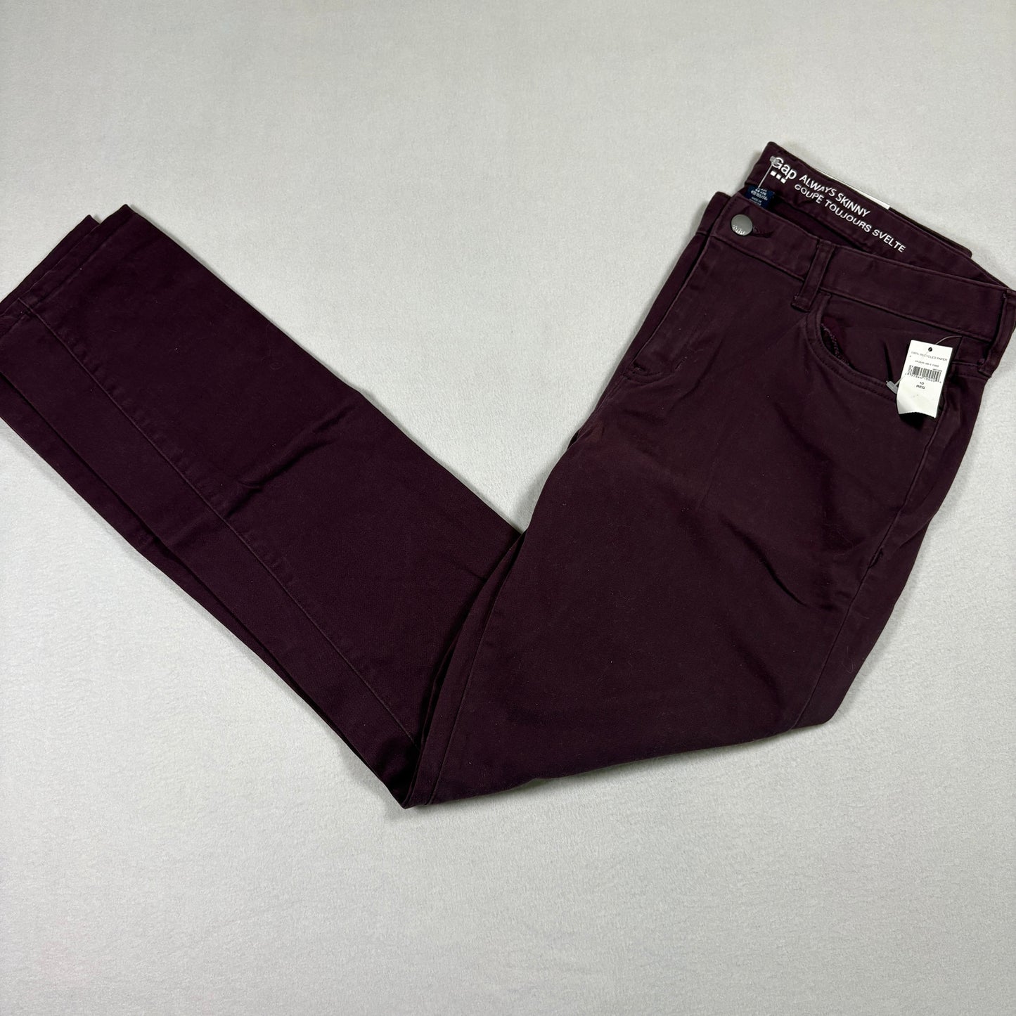 Gap womens jeans 10R burgundy always skinny stretch denim NWT Y2K grunge 90s