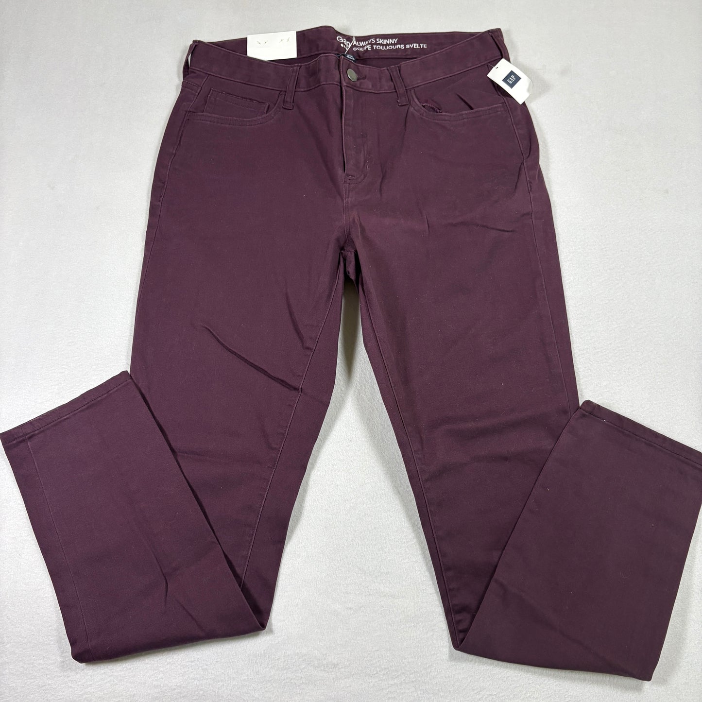 Gap womens jeans 10R burgundy always skinny stretch denim NWT Y2K grunge 90s