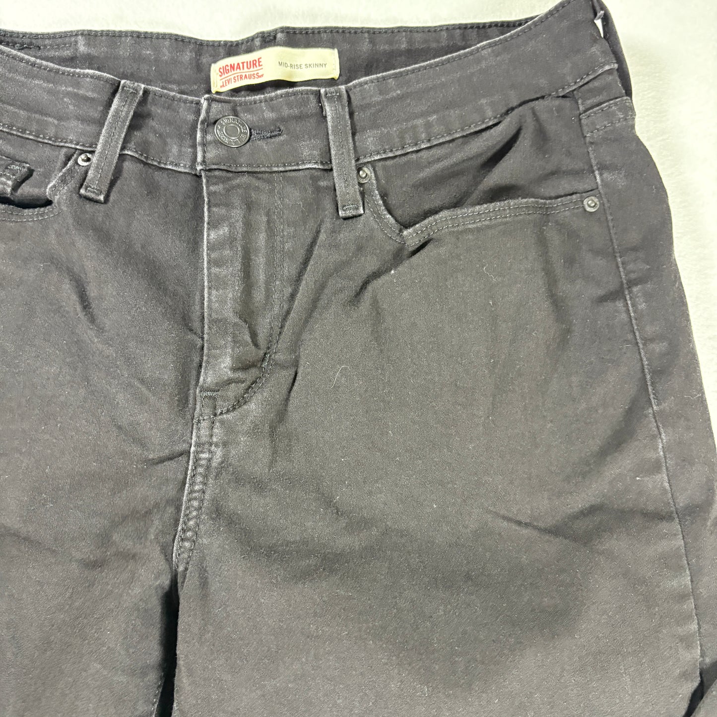 Levi’s Signature Jeans Women’s 8M Black Mid Rise Skinny Stretch Denim