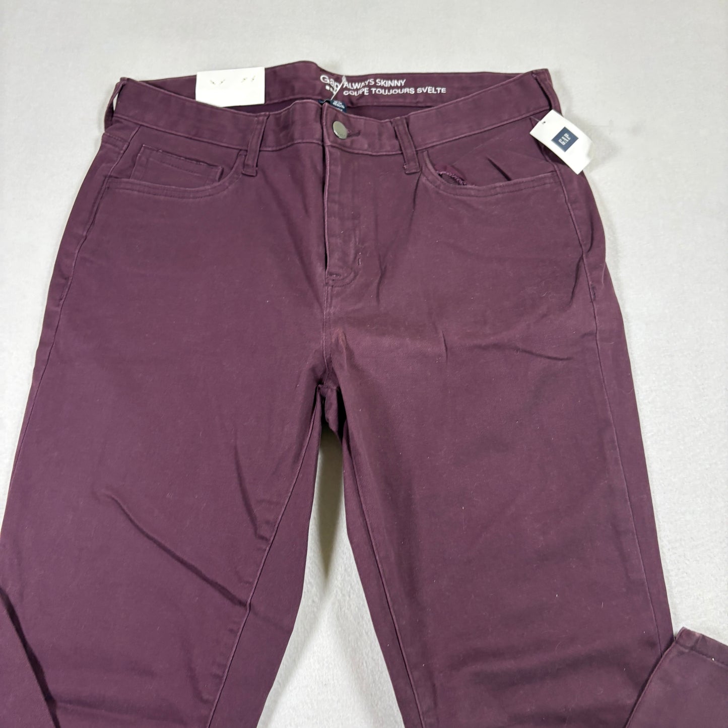 Gap womens jeans 10R burgundy always skinny stretch denim NWT Y2K grunge 90s