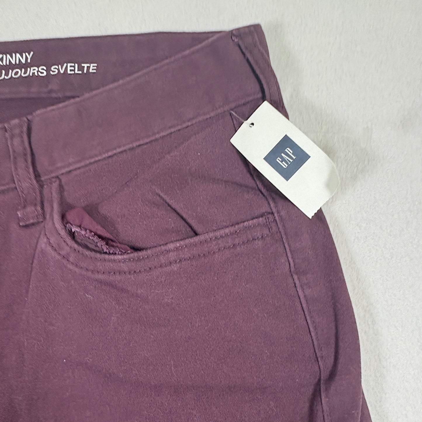 Gap womens jeans 10R burgundy always skinny stretch denim NWT Y2K grunge 90s