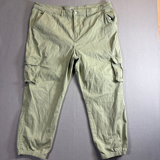Fashion Nova Cargo Jogger Pants Womens 3X Fits Like 41x20 22W Sage Green Y2K