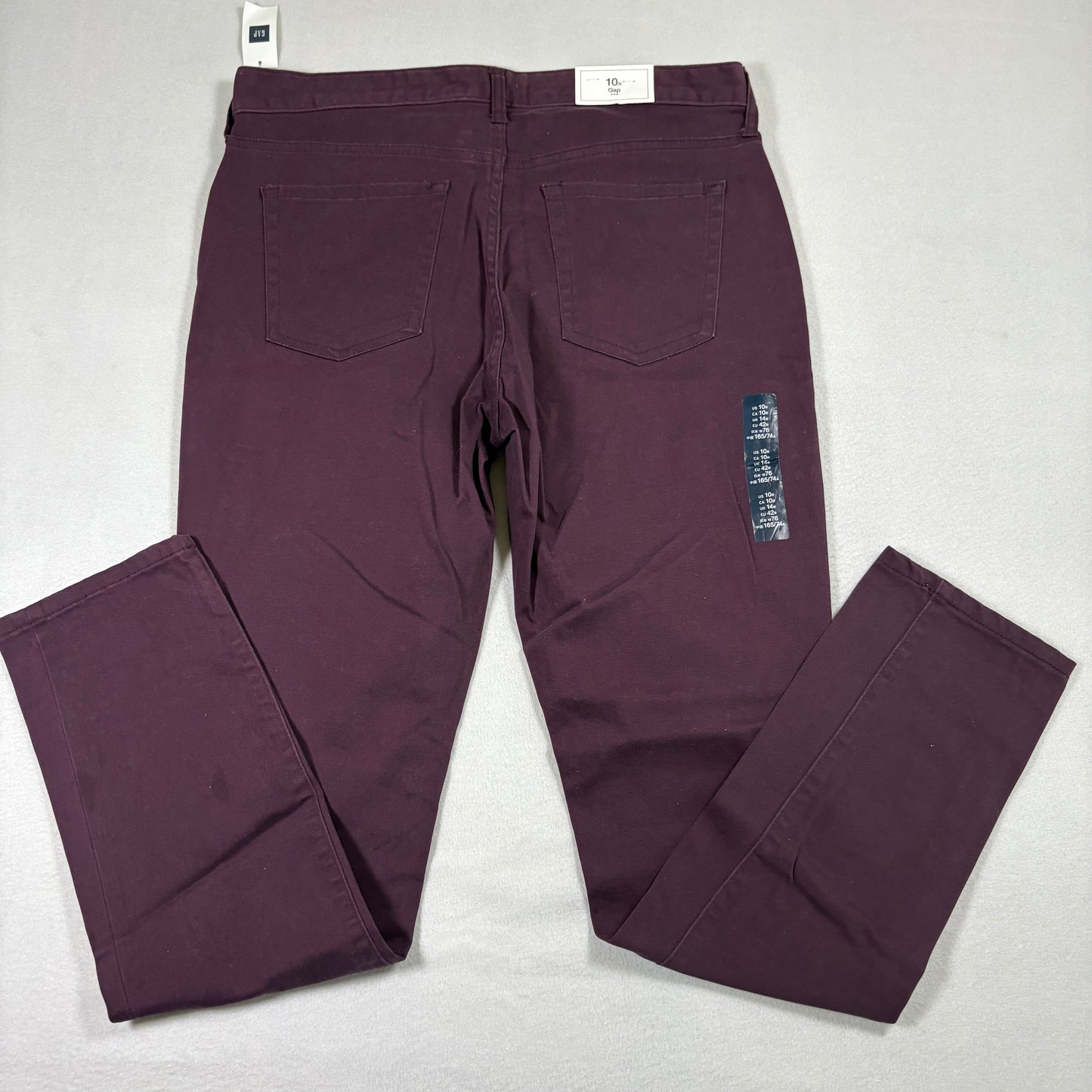 Gap womens jeans 10R burgundy always skinny stretch denim NWT Y2K grunge 90s