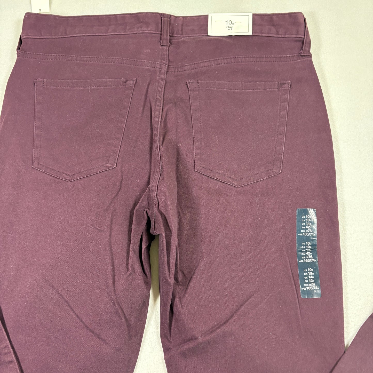 Gap womens jeans 10R burgundy always skinny stretch denim NWT Y2K grunge 90s
