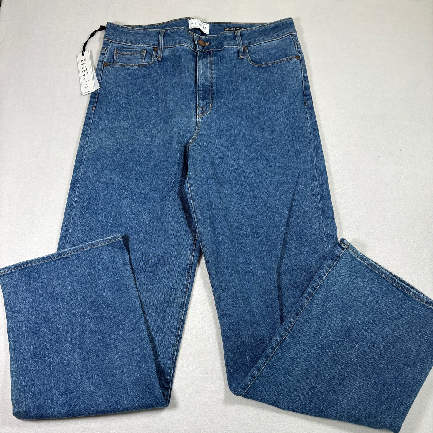 Parker Smith womens jeans 14/32 blue denim straight leg stretch USA NWT Y2K