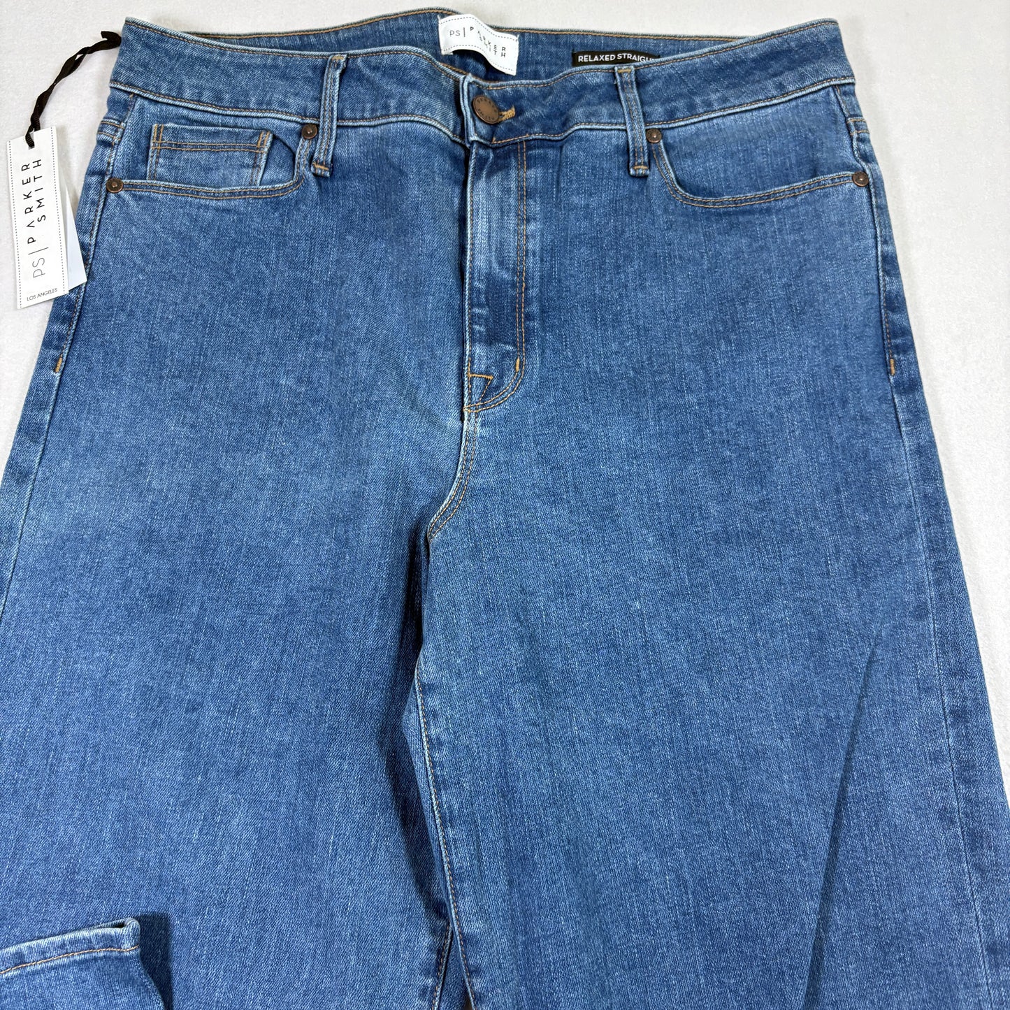 Parker Smith womens jeans 14/32 blue denim straight leg stretch USA NWT Y2K