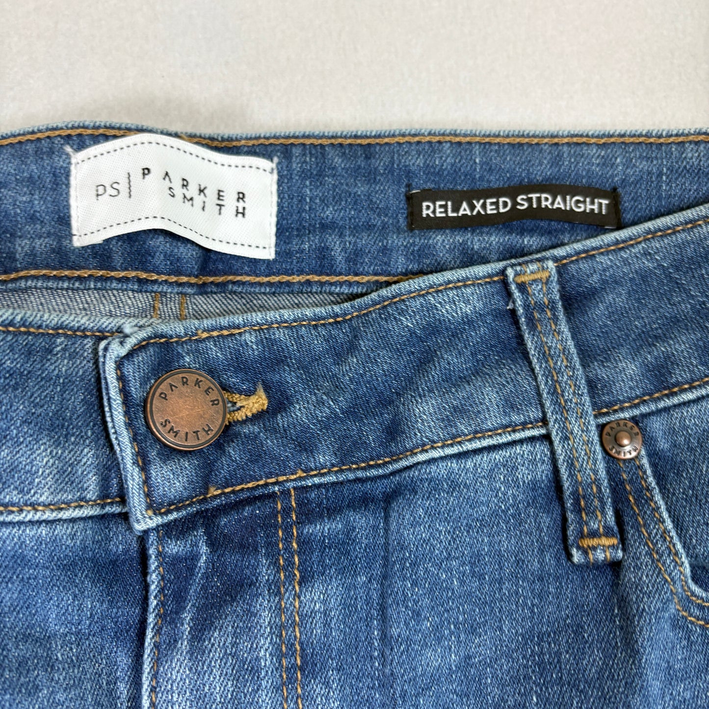 Parker Smith womens jeans 14/32 blue denim straight leg stretch USA NWT Y2K