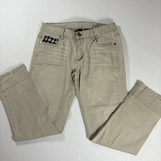 CCS Jeans Men’s 32x30 Beige Khaki Straight Leg Skate Pants Plaid Tr