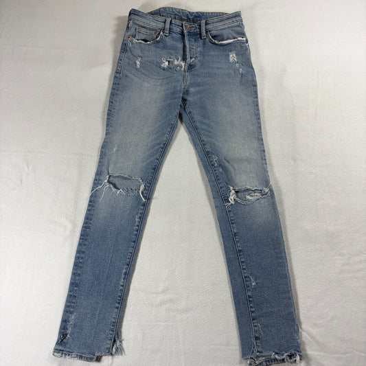 H&M Skinny Distressed Jeans Mens 30 Light Wash Stretch Denim Streetwear Pants