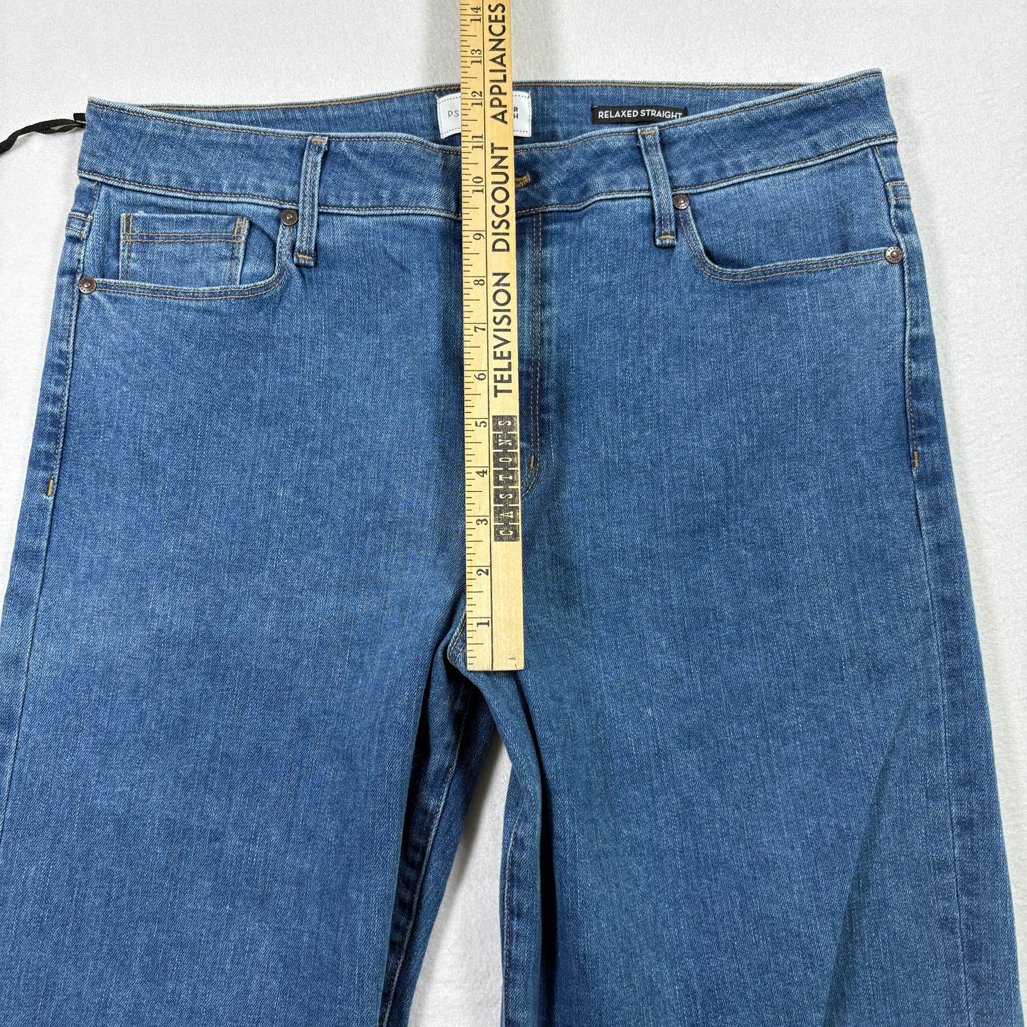 Parker Smith womens jeans 14/32 blue denim straight leg stretch USA NWT Y2K