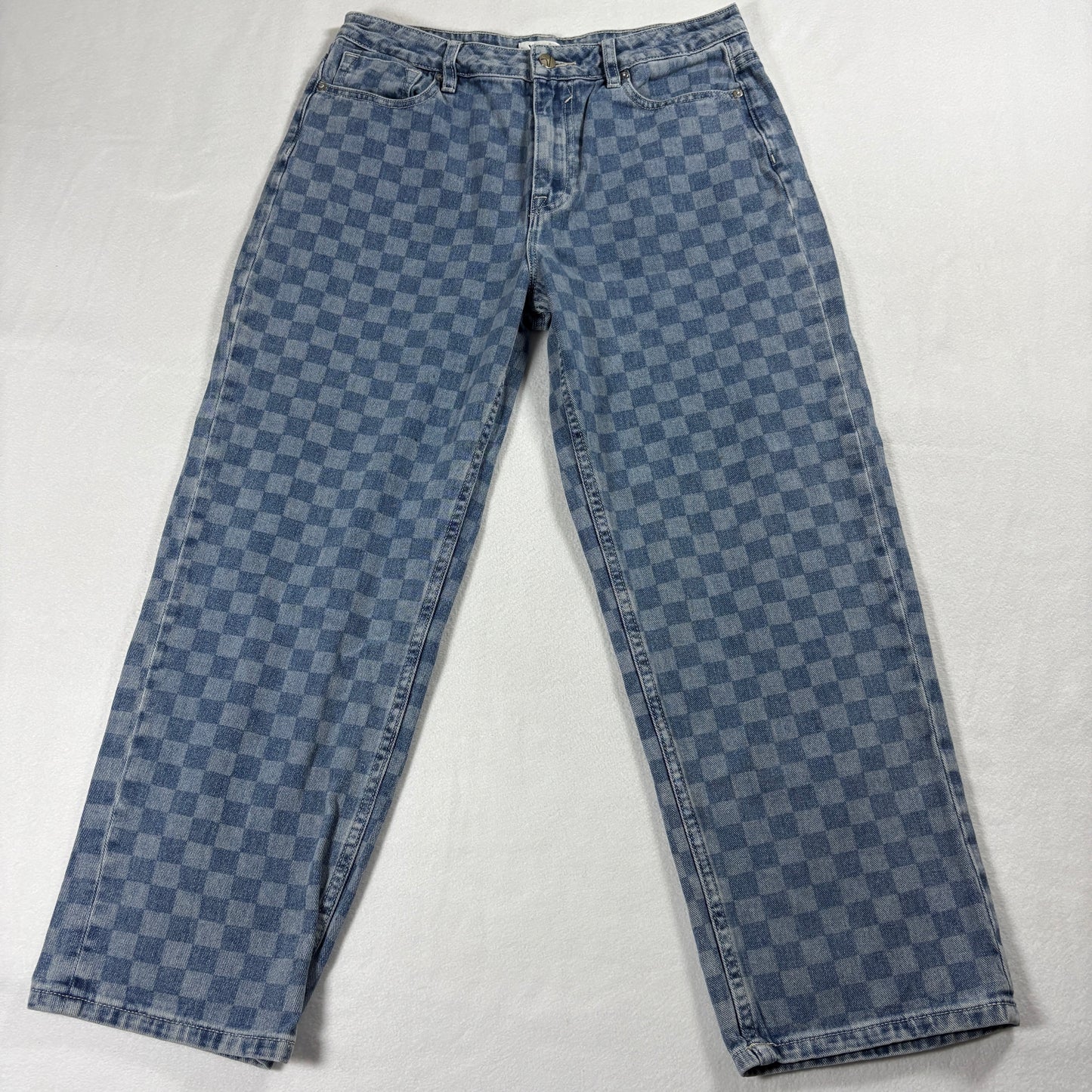 Vintage VIGOSS Frankie Slim Straight Jeans Womens 29 Checker Denim Y2K Look