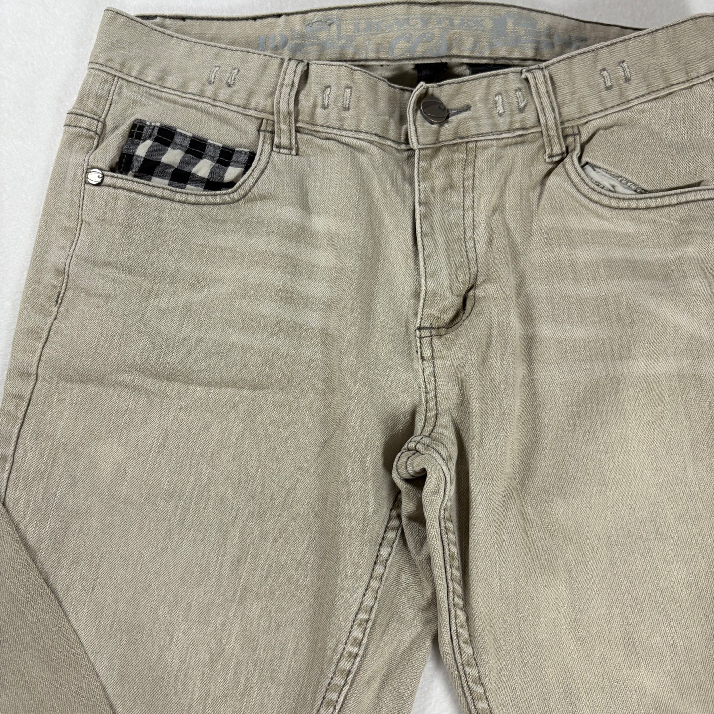 CCS Jeans Men’s 32x30 Beige Khaki Straight Leg Skate Pants Plaid Tr
