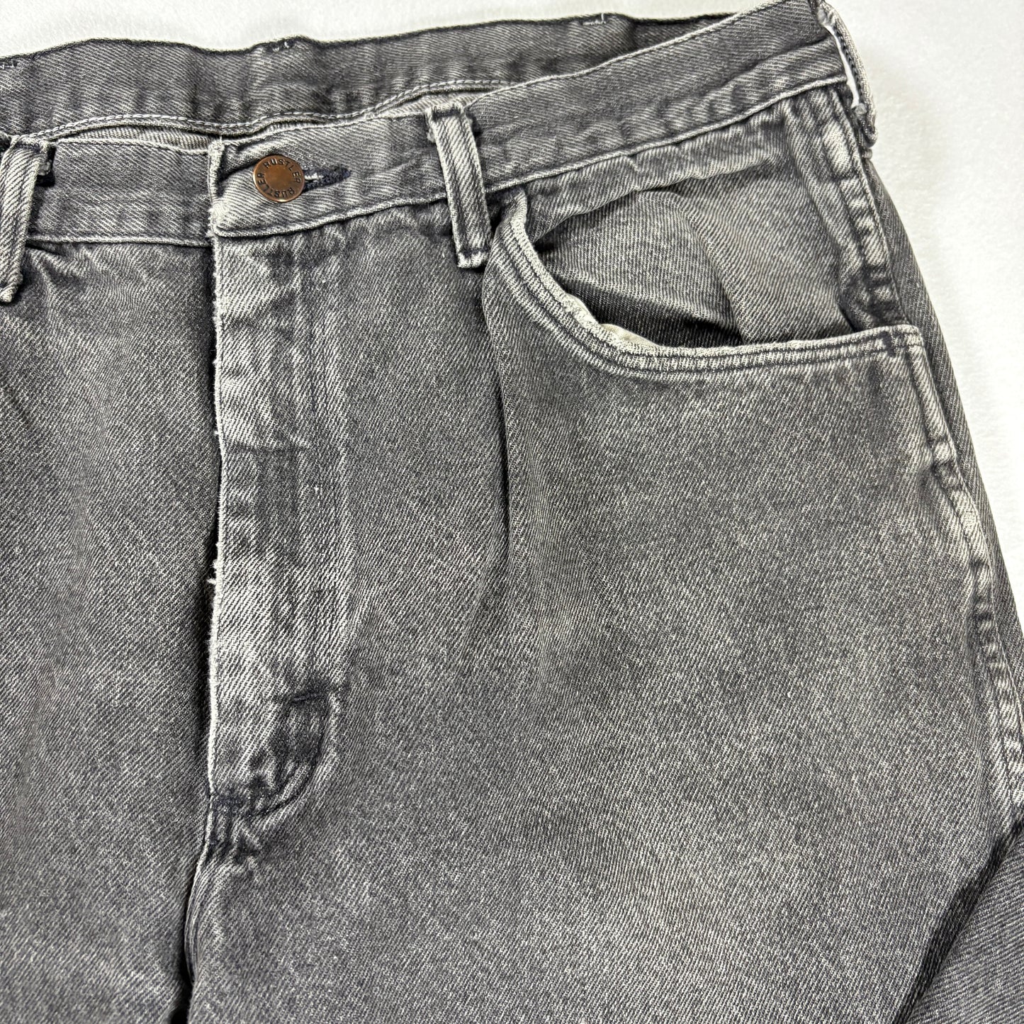 Vintage Jeans Men’s 38x30 Black Gray Wash Straight Leg Denim Pants