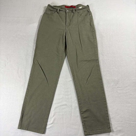 Gloria Vanderbilt Womens Olive Green Straight Leg Jeans Stretch Denim Size 8