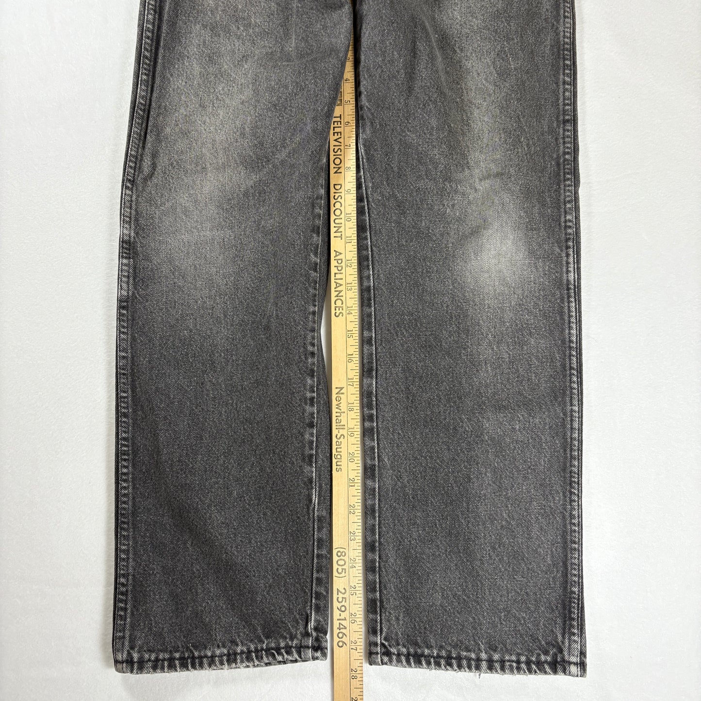Vintage Jeans Men’s 38x30 Black Gray Wash Straight Leg Denim Pants