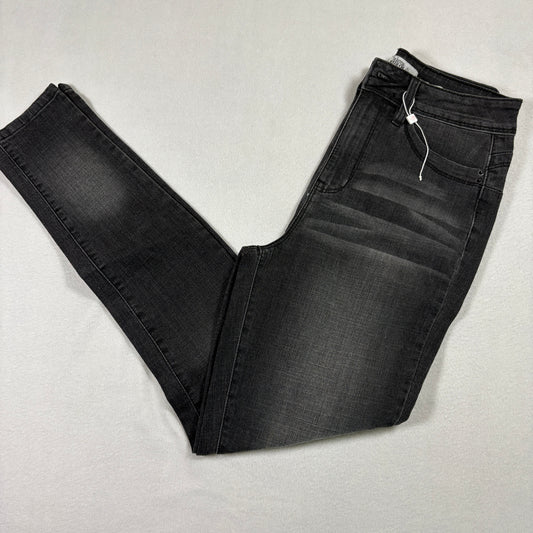 YMI womens jeans 7/28 gray black skinny stretch denim faded Y2K grunge 90s