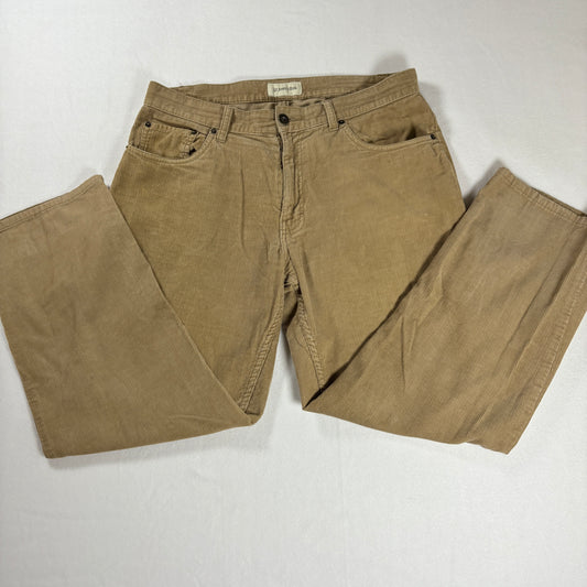 Branok Jeans Men’s 34x29 Tan Corduroy Baggy Straight Leg Pants Casual