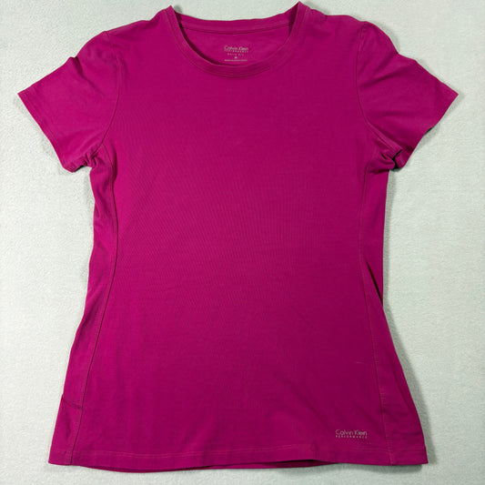 Calvin Klein Performance Pink Quick Dry T Shirt Womens M Activewear Top