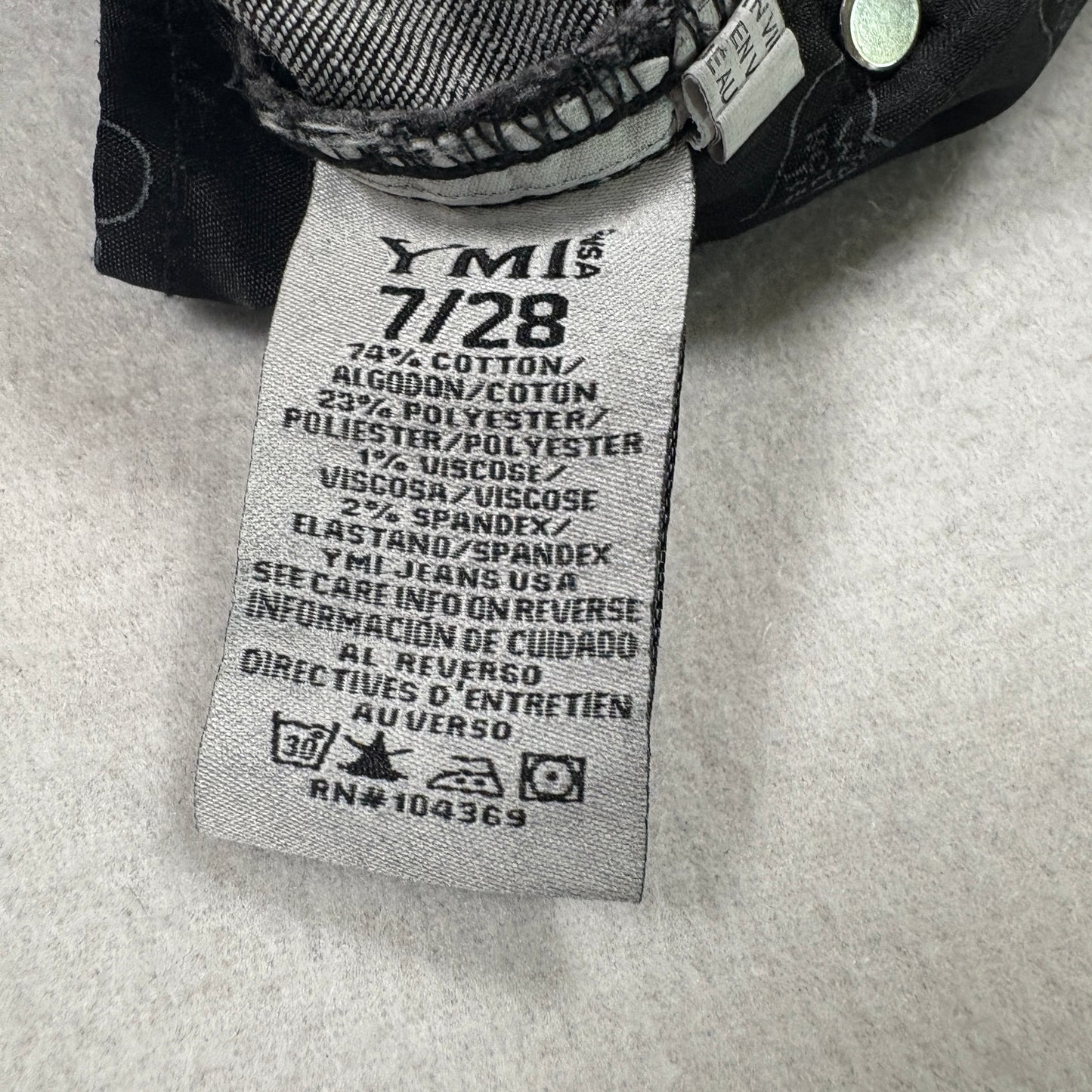 YMI womens jeans 7/28 gray black skinny stretch denim faded Y2K grunge 90s