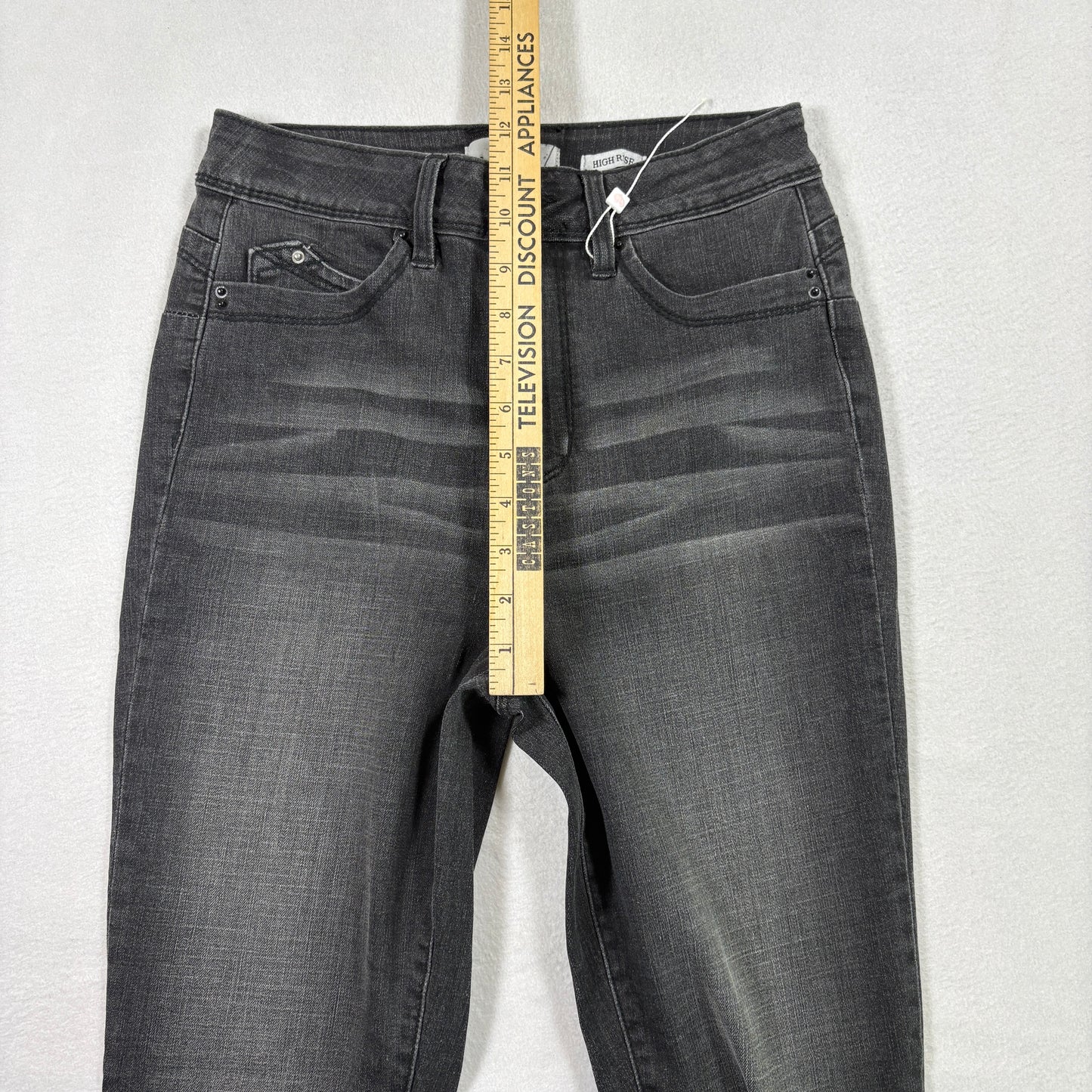 YMI womens jeans 7/28 gray black skinny stretch denim faded Y2K grunge 90s