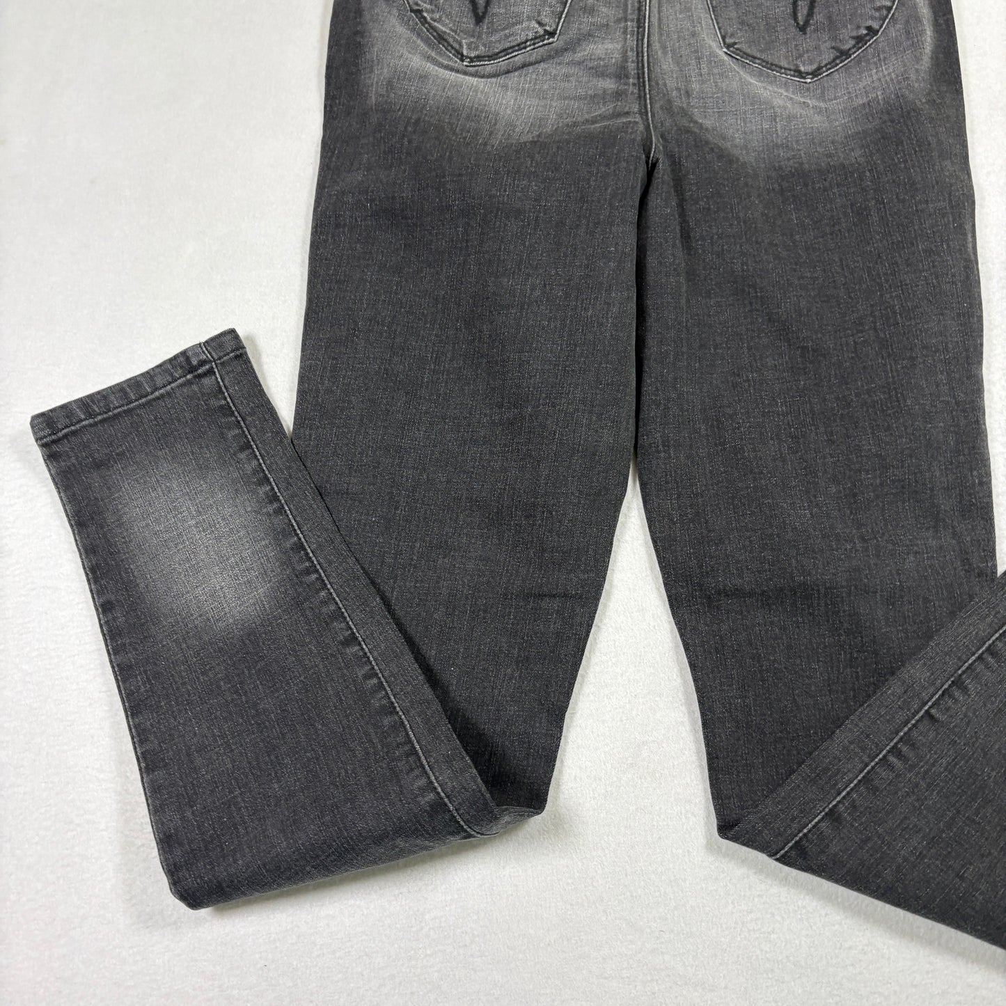 YMI womens jeans 7/28 gray black skinny stretch denim faded Y2K grunge 90s