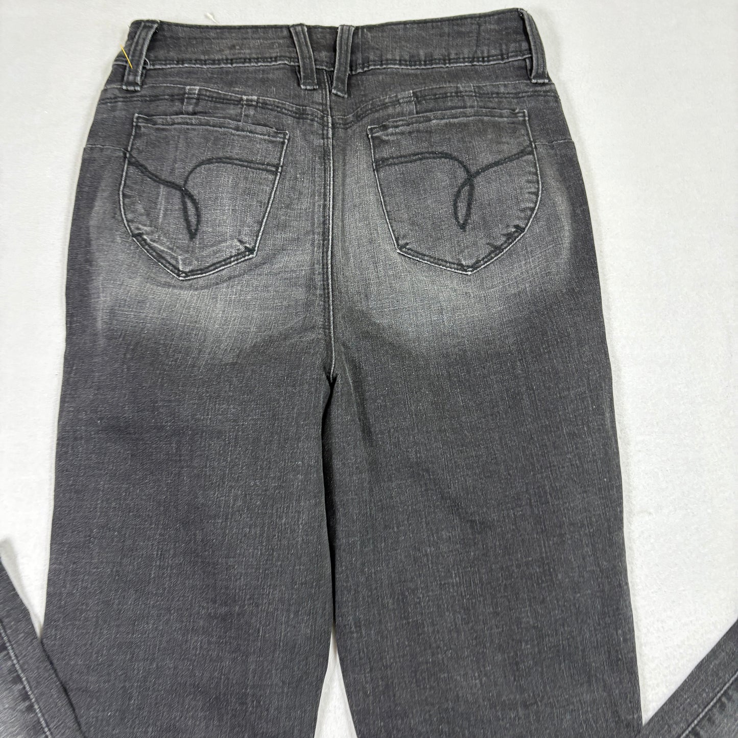 YMI womens jeans 7/28 gray black skinny stretch denim faded Y2K grunge 90s