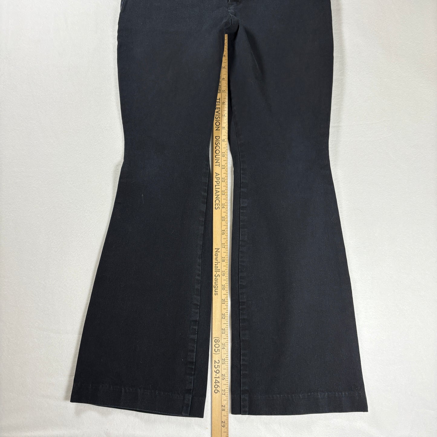 Old Navy Women’s Size 12 High-Rise Pixie Flare Pants Black Secret-Smooth Pockets