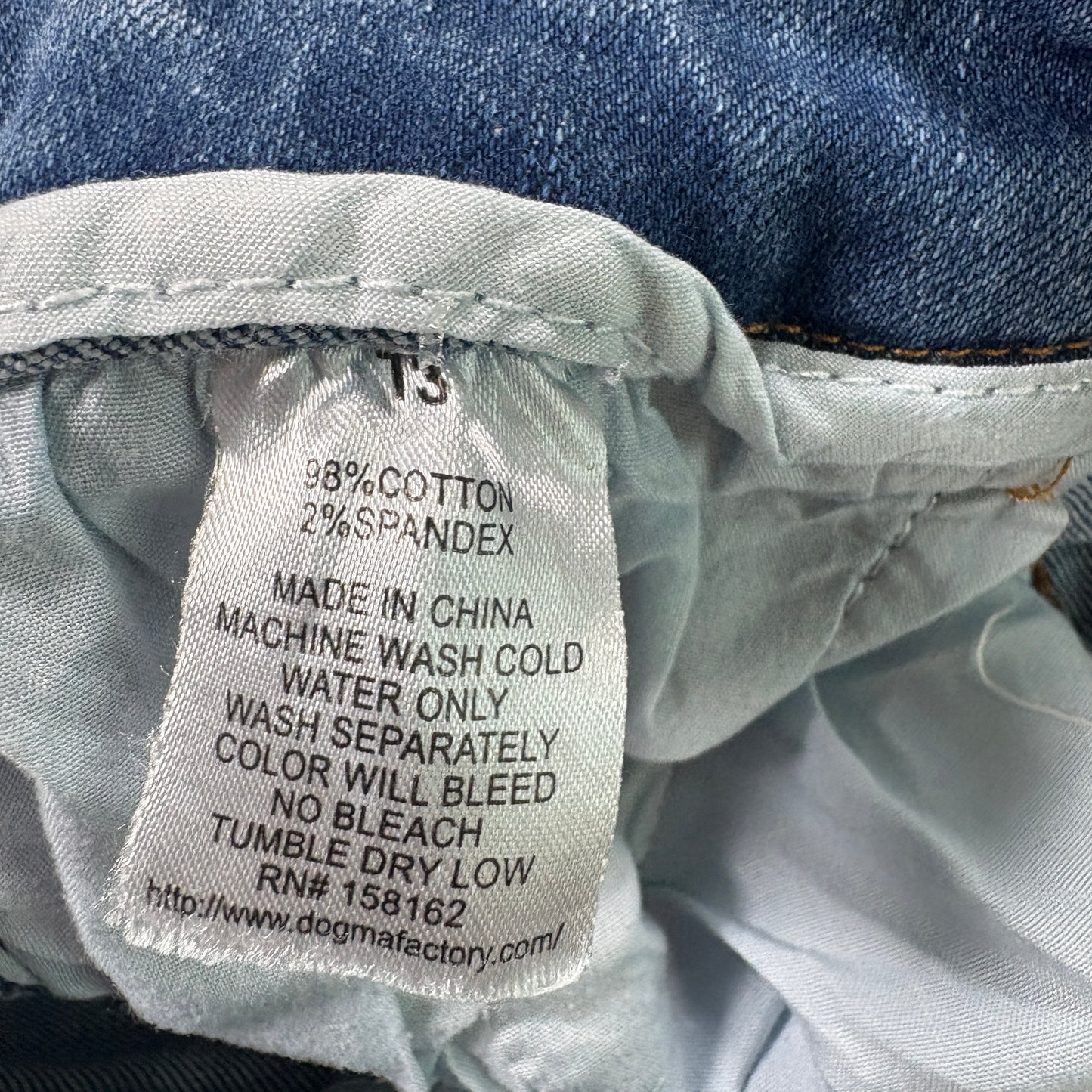 Dogma womens jeans size 13 blue distressed ripped denim skinny Y2K grunge 90s