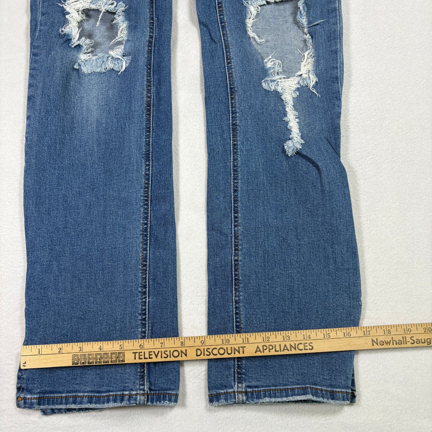 Dogma womens jeans size 13 blue distressed ripped denim skinny Y2K grunge 90s