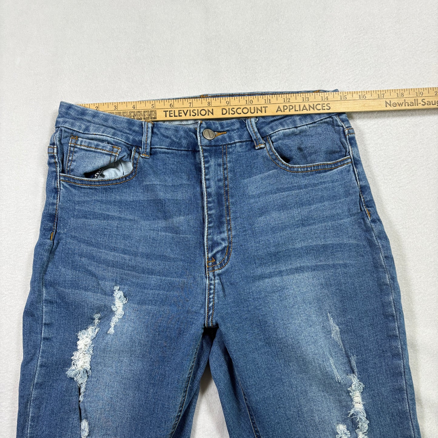 Dogma womens jeans size 13 blue distressed ripped denim skinny Y2K grunge 90s