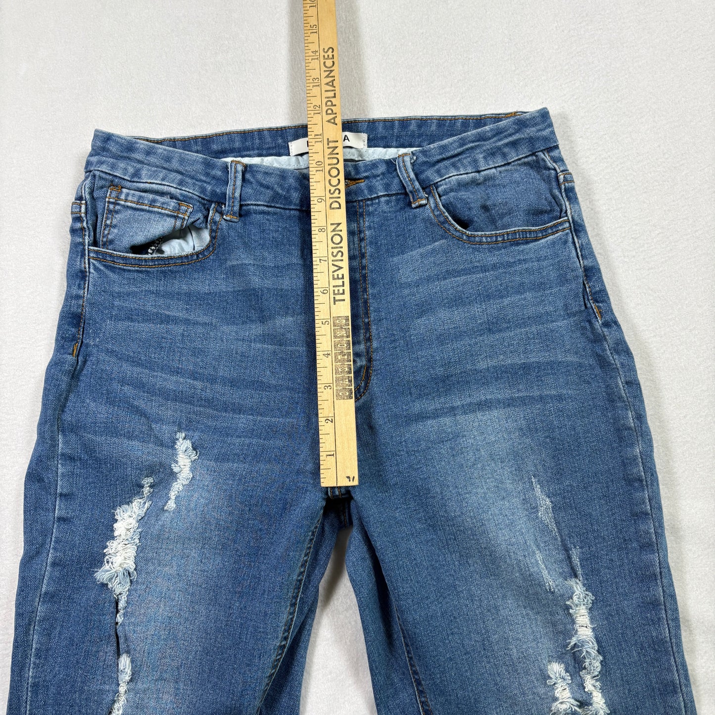Dogma womens jeans size 13 blue distressed ripped denim skinny Y2K grunge 90s