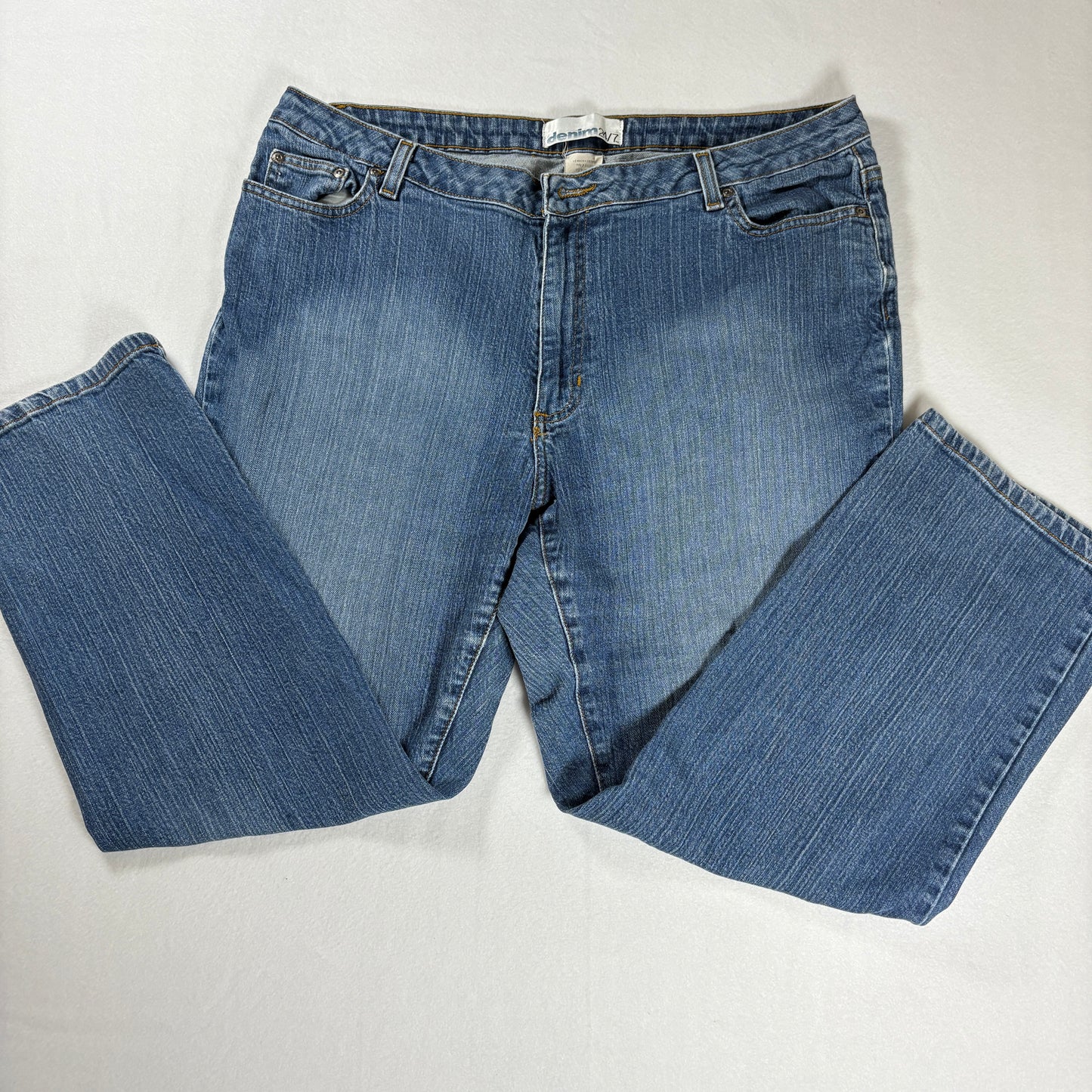 Denim 24/7 Jeans Women’s 18WP Bootcut Blue Stretch Cotton Spandex Plus Size