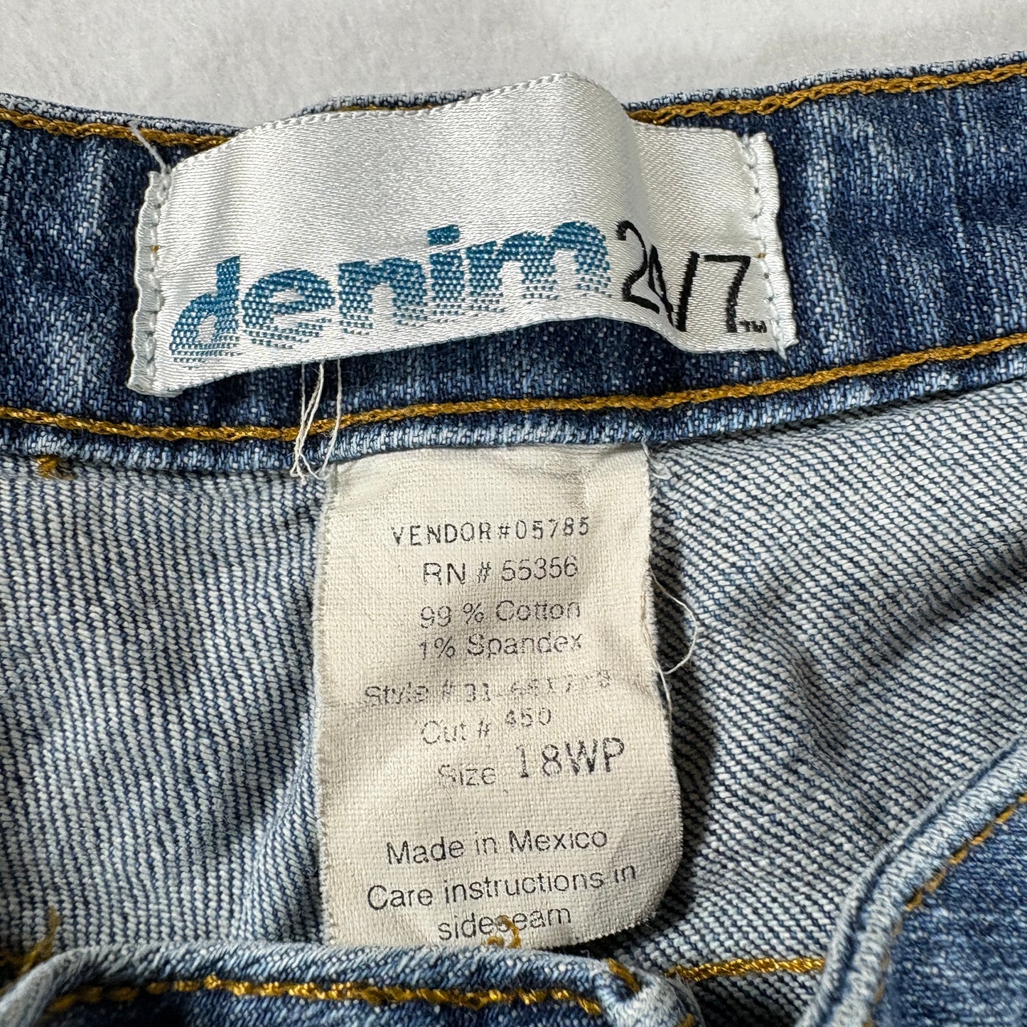 Denim 24/7 Jeans Women’s 18WP Bootcut Blue Stretch Cotton Spandex Plus Size