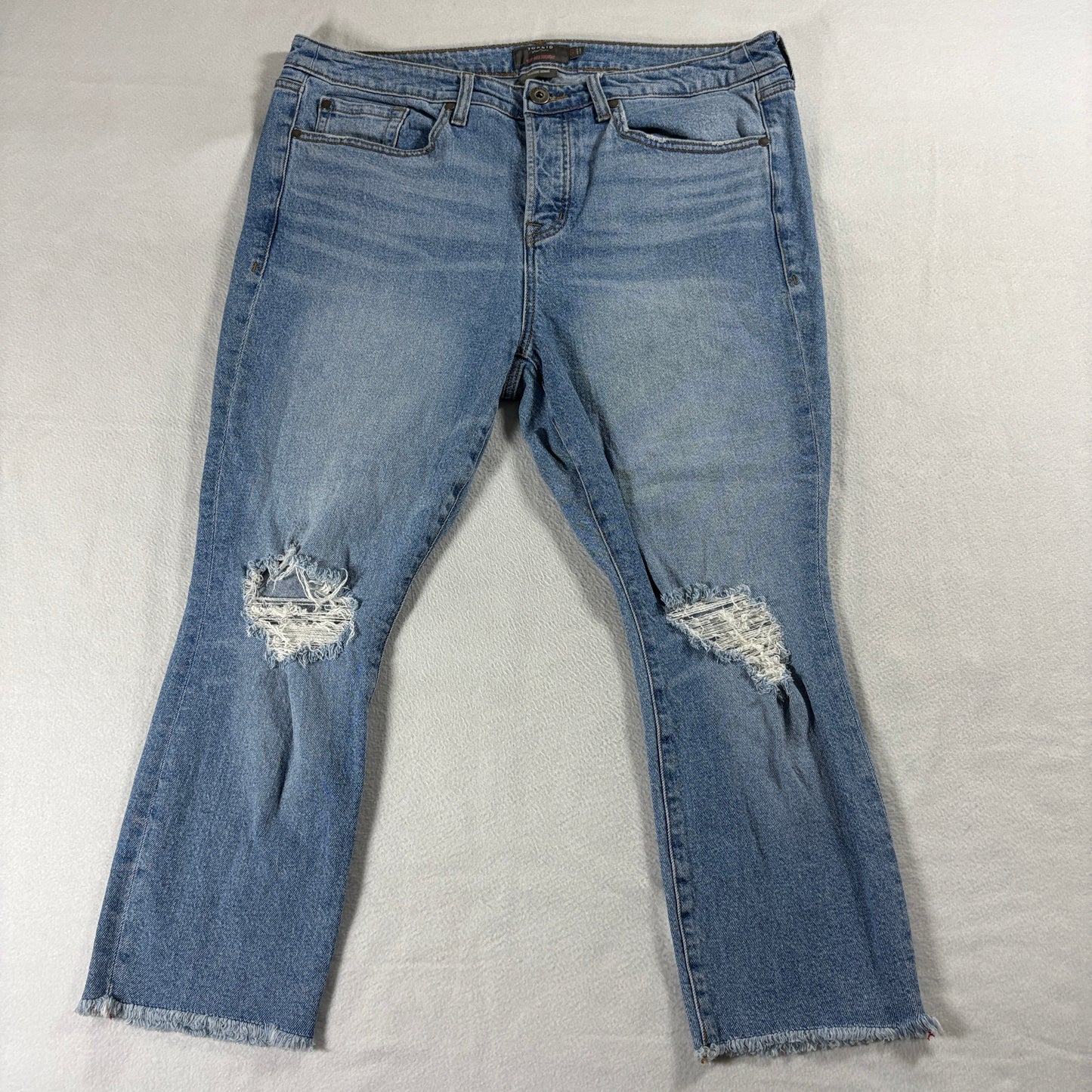 Torrid High Rise Straight Jeans Womens 12S Short Distressed Cropped Denim