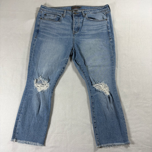 Torrid High Rise Straight Jeans Womens 12S Short Distressed Cropped Denim