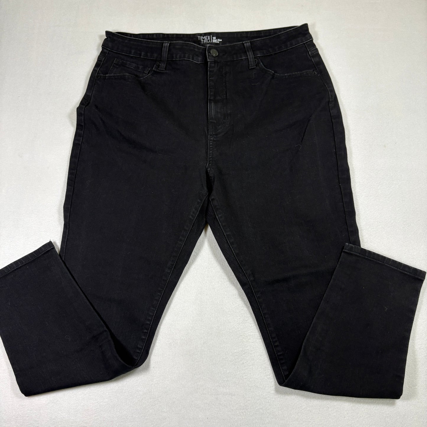Time and Tru womens jeans 18 black high rise skinny stretch plus size Y2K grunge