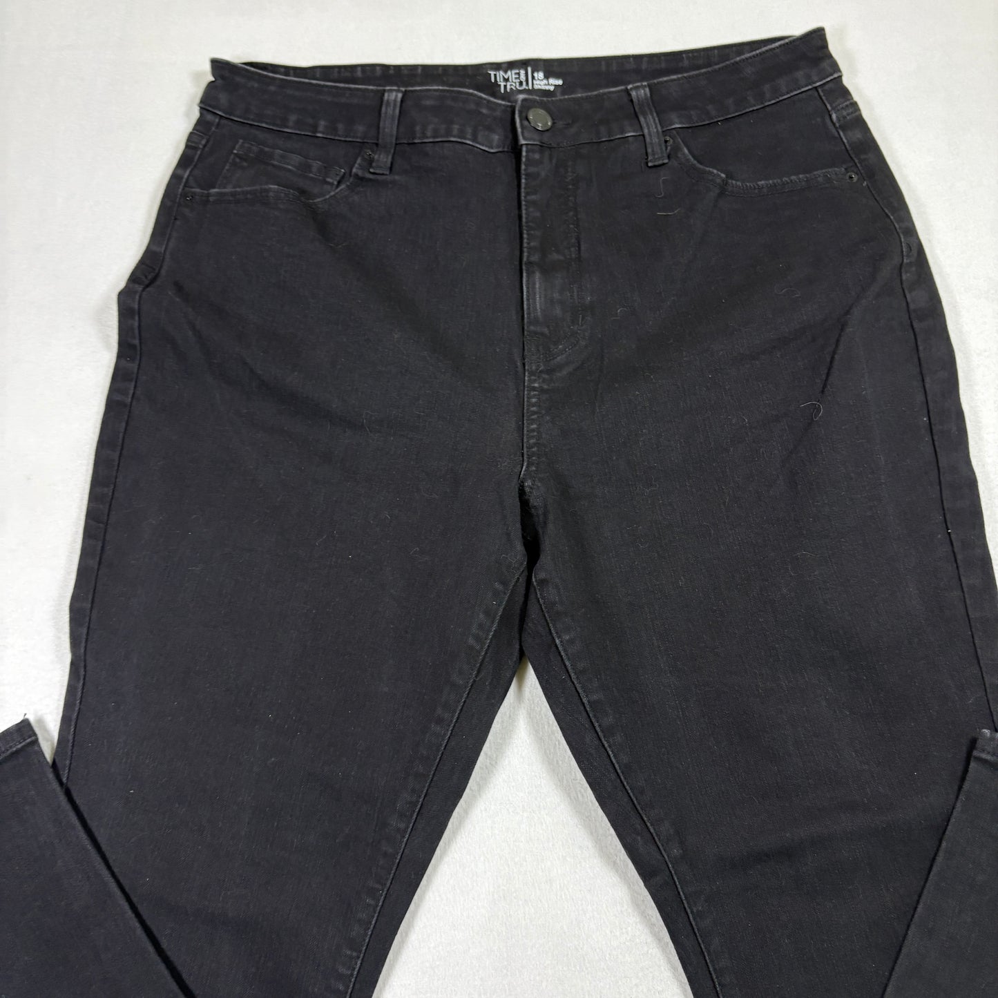 Time and Tru womens jeans 18 black high rise skinny stretch plus size Y2K grunge