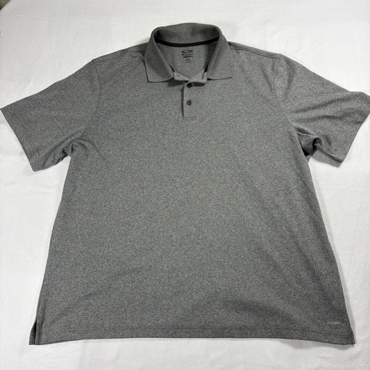Champion Polo Shirt Mens XXL Gray DuoDry Performance Golf Athletic Top Tee Fit X