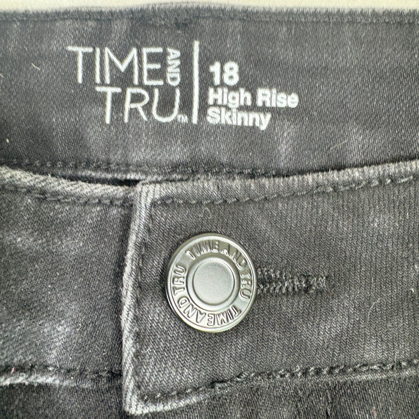 Time and Tru womens jeans 18 black high rise skinny stretch plus size Y2K grunge