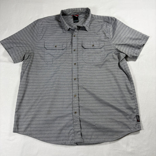 Gerry Shirt Mens XL Gray Button Short Sleeve Outdoor Utility Workwear Shirt Plus