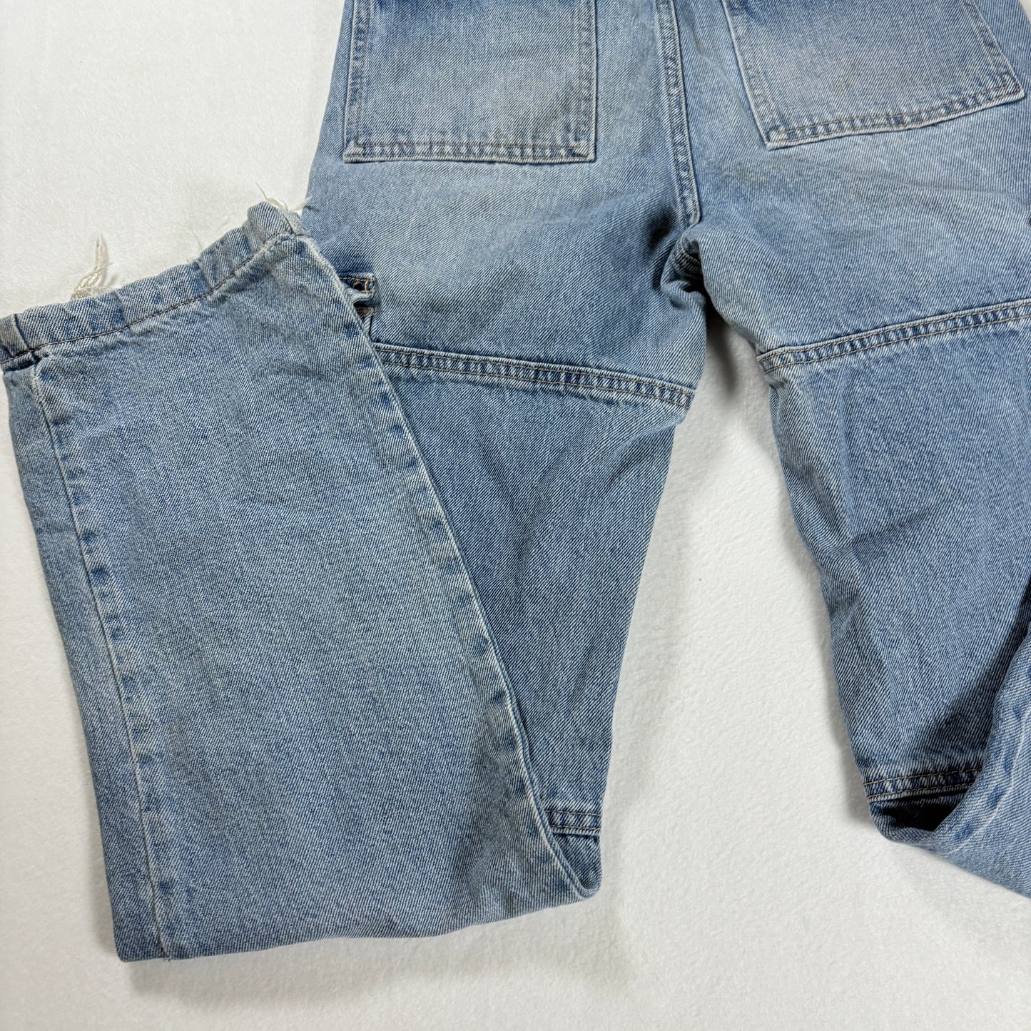 S.O.N.G. Jeans Women’s 3/26 Baggy Cargo Denim Carpenter Pants Light Wash