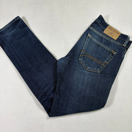 Hollister mens jeans 30x32 blue denim straight leg Y2K grunge 90s vintage wash