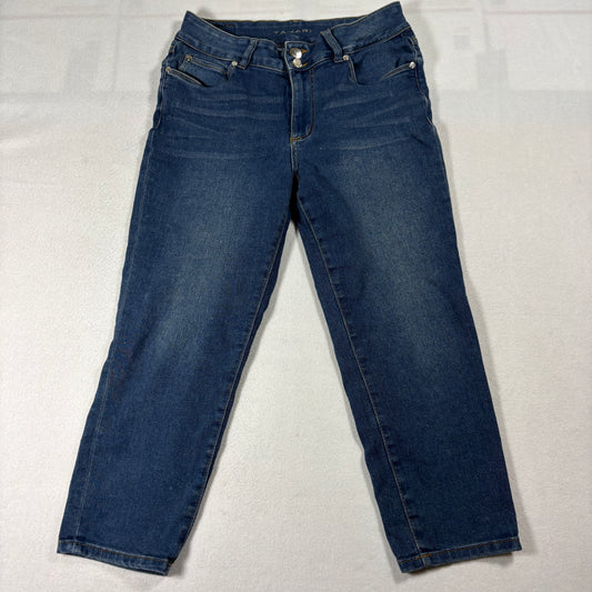 Tahari Jeans Womens 8/29 Dark Wash Stretch Denim Mid Rise Slim Fit Pants