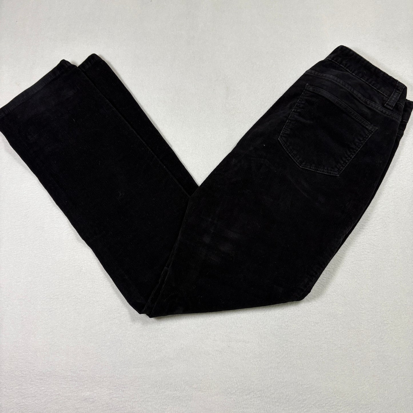 Talbots womens pants 4 curvy black corduroy straight leg high rise classic