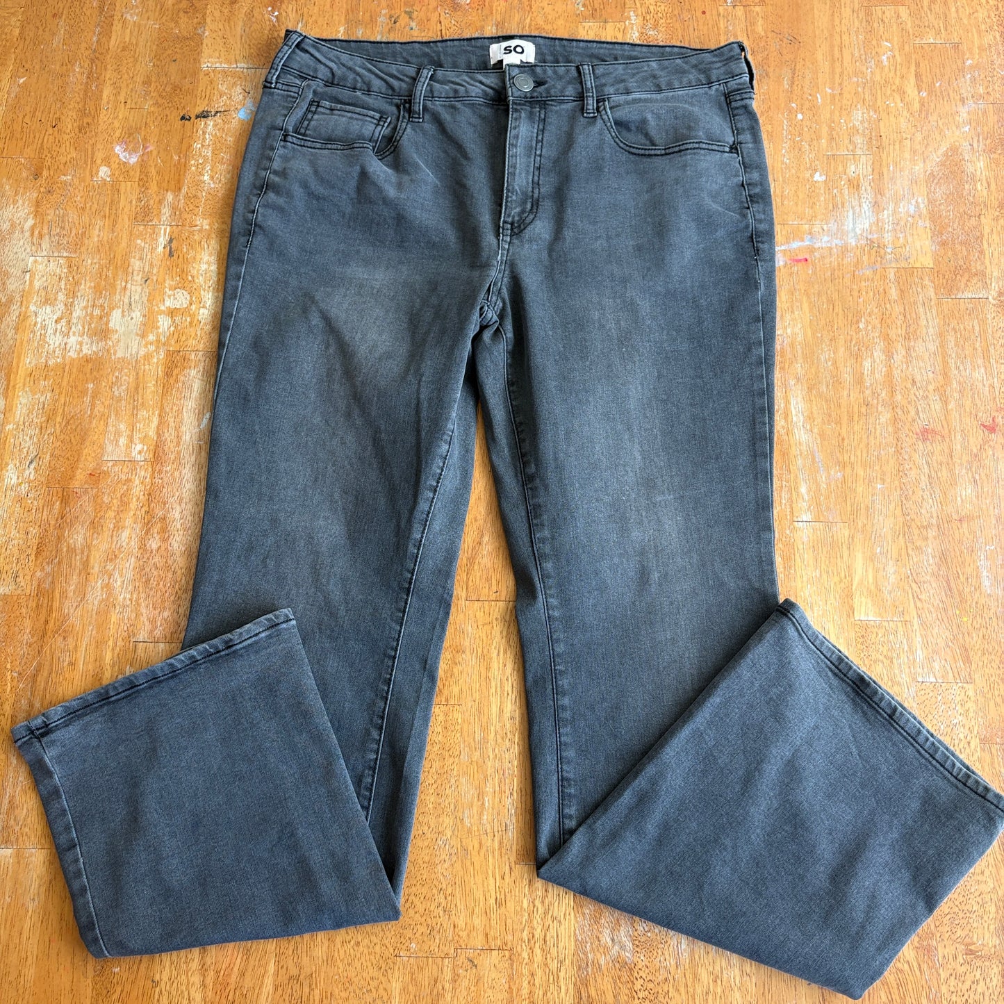 SO Women’s 17 / 33W Low Rise Bootcut Gray Jeans Stretch Denim Casual Pants