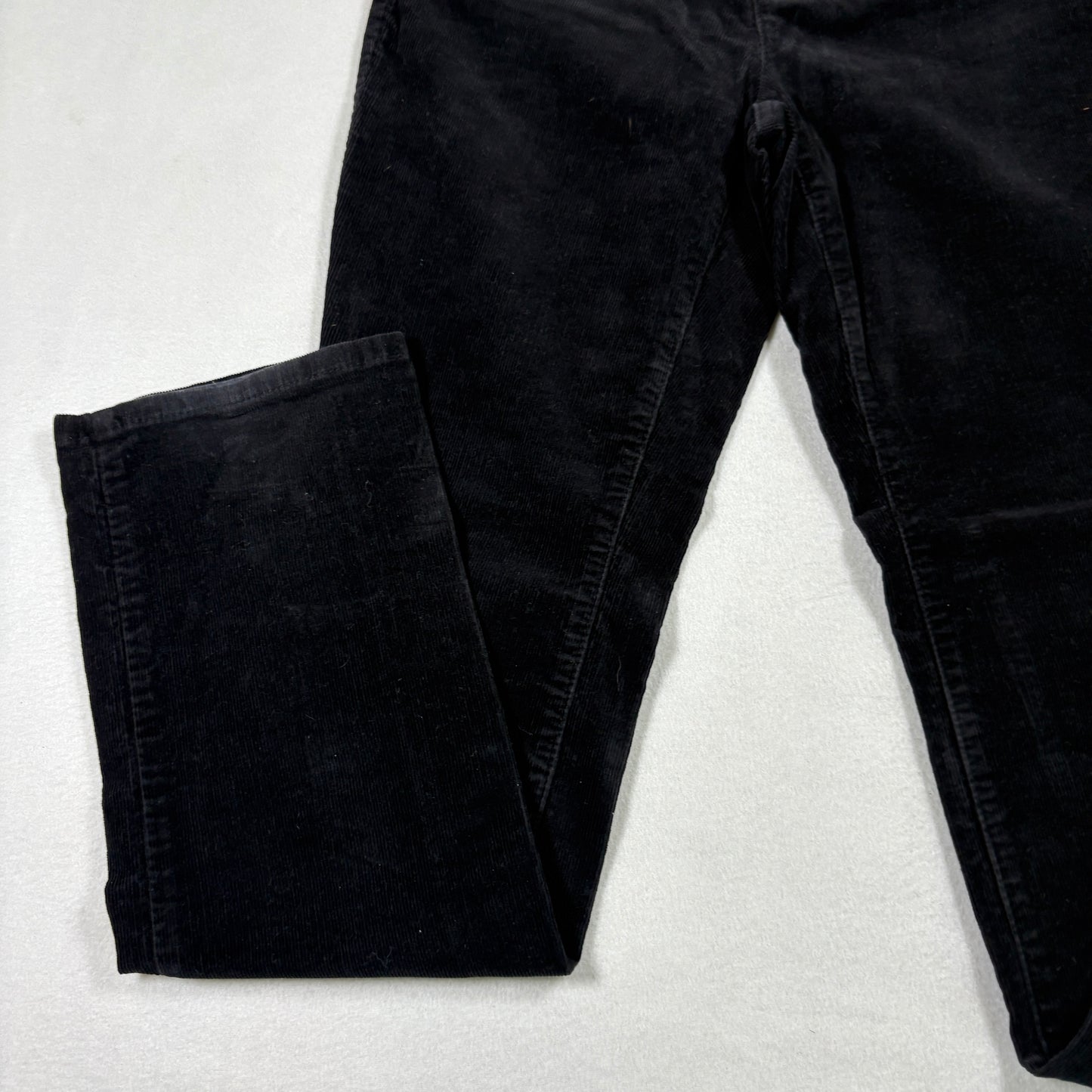 Talbots womens pants 4 curvy black corduroy straight leg high rise classic