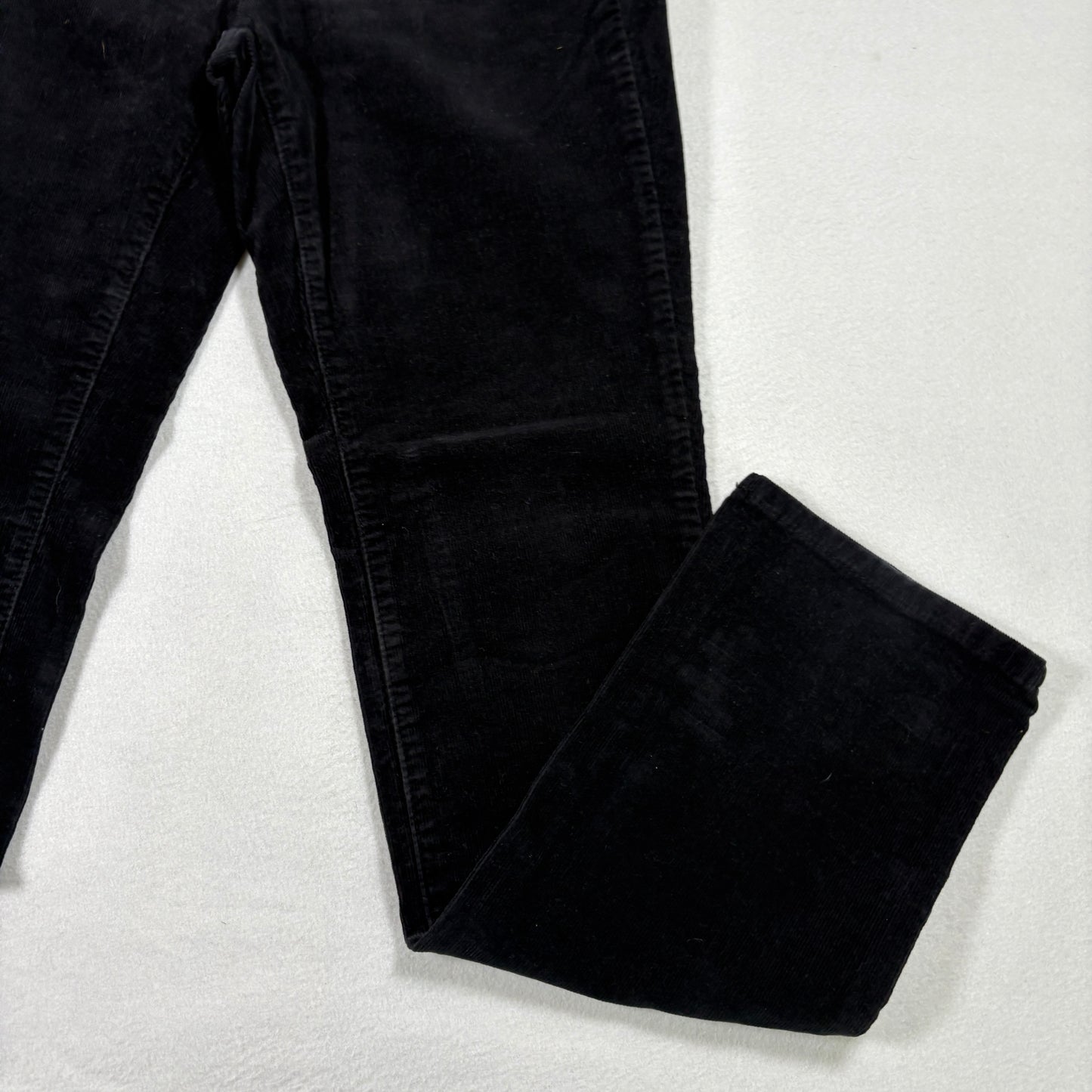 Talbots womens pants 4 curvy black corduroy straight leg high rise classic