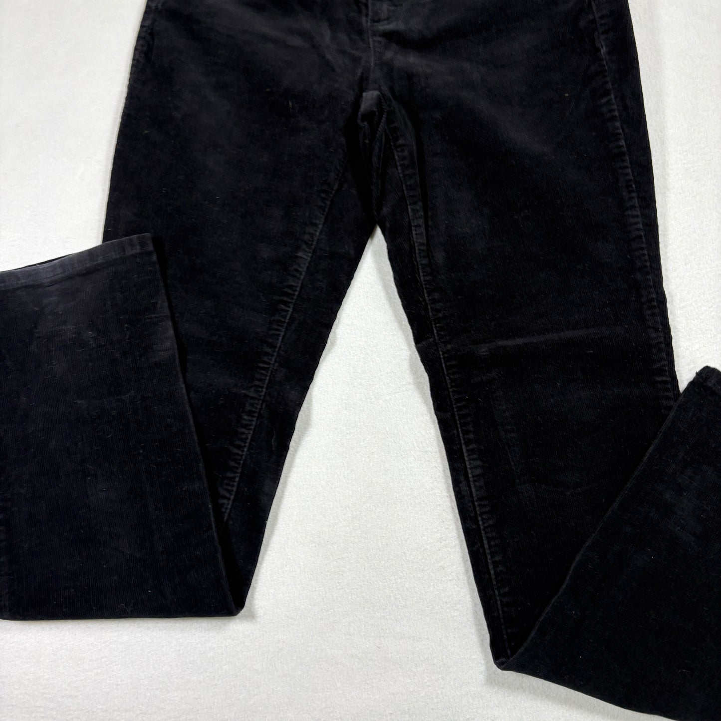 Talbots womens pants 4 curvy black corduroy straight leg high rise classic