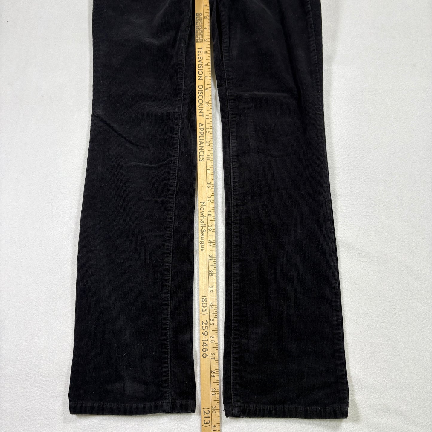 Talbots womens pants 4 curvy black corduroy straight leg high rise classic