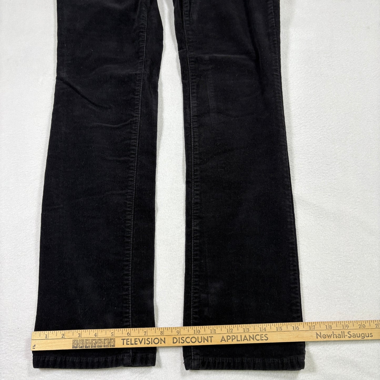 Talbots womens pants 4 curvy black corduroy straight leg high rise classic
